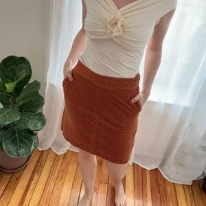 Talbots orange corduroy mini skirt